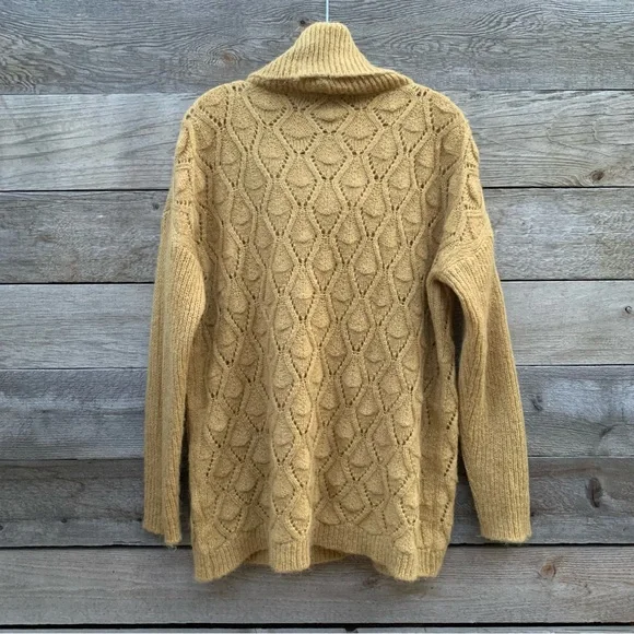 Elsamanda Anthropologie Cowl Neck Sweater Womens M Mohair Textured Sheer Italy - Picture 2 of 16